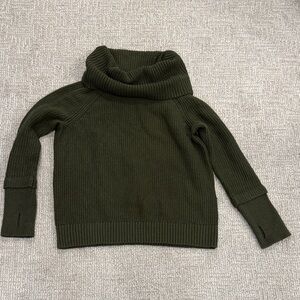 Market & Spruce Olive Green Cowl Neck Knit Sweater